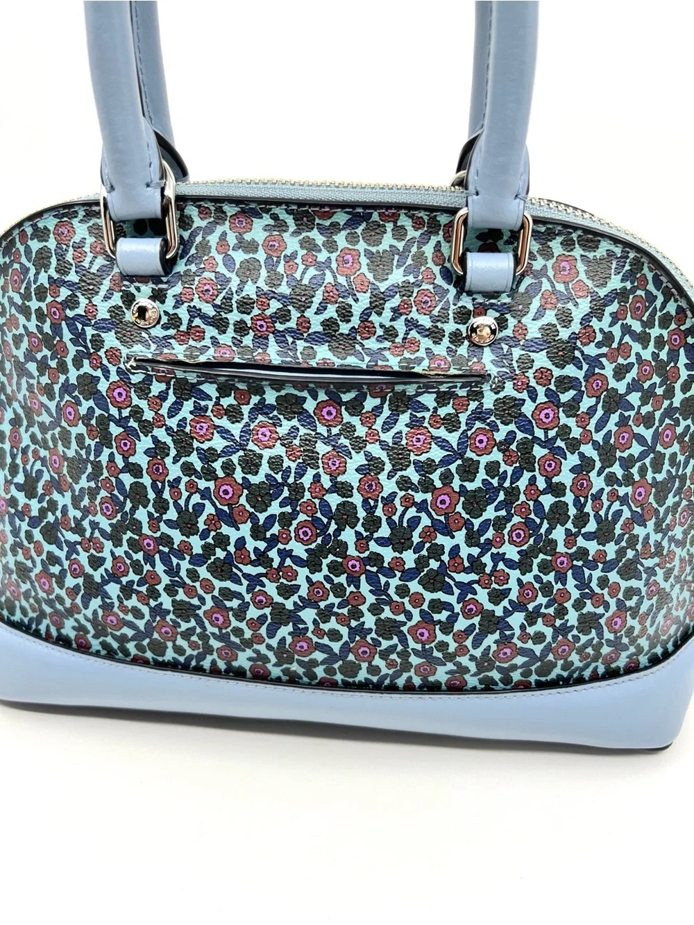 Coach Mini Sierra Ranch Floral Satchel Mist Blue / Crossbody bag F59443